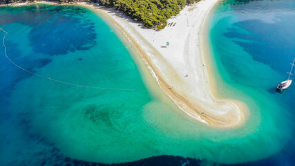 Zlatni rat beach from above in Croatia