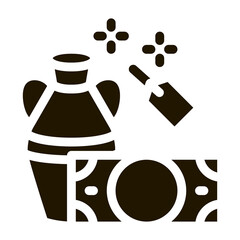 delivery of decorative vase to pawnshop icon Vector Glyph Illustration
