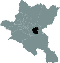 Black location map of the Sofian Iskar district inside the Bulgarian city of Sofia, Bulgaria