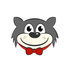 Dog Head smile logo with ribbon necklace