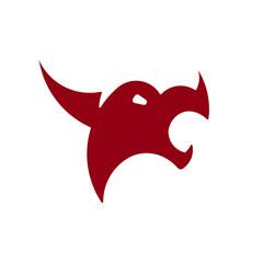 Dragon head flat design icon