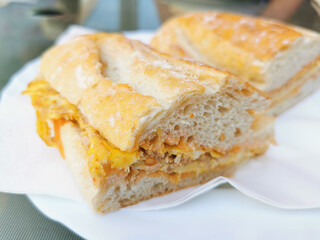 Sandwich with cheese omlette
