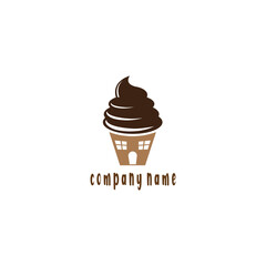 ice cream logo illustration simple icon for design company vector