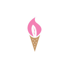 ice cream logo illustration simple icon for design company vector