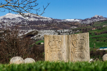 Gandara stone shield in Cantabria, north Spain
