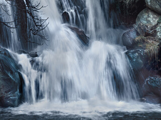 Fototapeta na wymiar Waterfall in the andalusian countryside, Gargante del Capitán, Algeciras, Spain