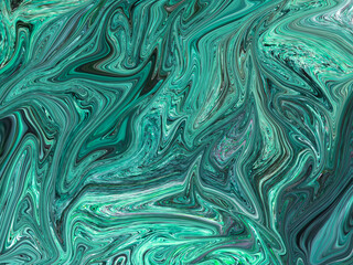 Marbled blue, turquoise aqua abstract background with wet effect. Liquid marble pattern.