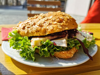 German Sandwich with cheese and egg