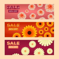 Spring sale. Banners for social networks and websites.