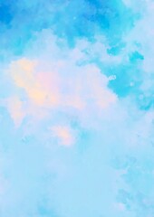 Fototapeta na wymiar 水色のふわふわの雲のテクスチャ背景