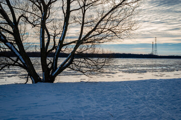 End of the winter, LaSalle, Quebec, Canada, Saint Lawrence river 
