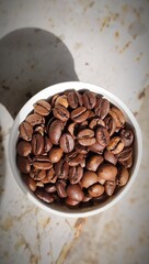 coffee beans in a cup