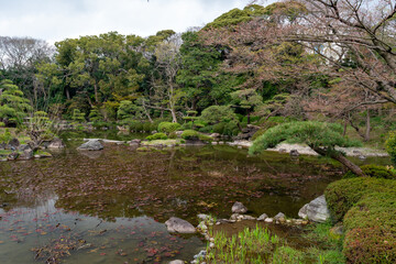 Keitakuen, pure Japanese style garden in Osaka, Japan