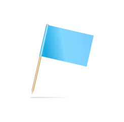 Blue Blank toothpick flag isolated on a white background