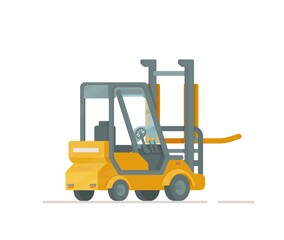 Vector illustration of a vehicle for the transport of goods. Parcel delivery. Machine, importation, purchase.