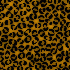Abstract modern leopard seamless pattern. Animals trendy background. Orange and black decorative vector stock illustration for print, card, postcard, fabric, textile. Modern ornament of stylized skin