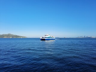 Sailling at the bay area of San Francisco, California.