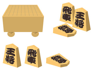 将棋盤と将棋の駒