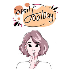 April fool day cartoon illustration 