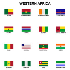 the flags of country in the western africa icon set vector sign symbol