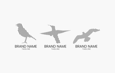 Bird Line Pattern Illustration Logo Design Vector Template