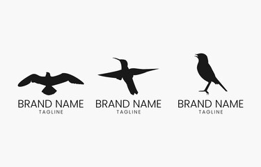 Bird Silhouette Illustration Logo Design Vector Template