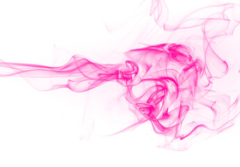 Beautiful pink smoke abstract isolated on white background