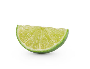 Lime cut isolated on white background.