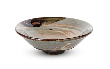 Vintage bowl isolated on white background.