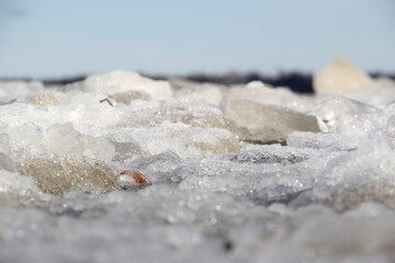 snow and ice close up