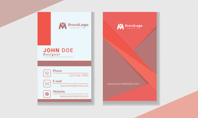Creative and modern vertical business card template, print-ready, double-sided, and editable file
