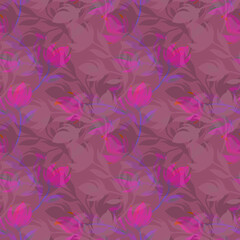 Decorative tree branch.Seamless pattern.Image on white and colored background.