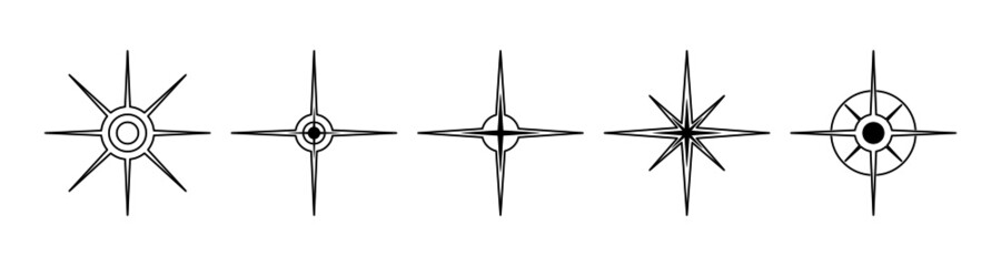 Fototapeta na wymiar Black north sign vector set. Compass direction symbol.