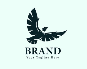 elegant eagle falcon hawk bird fly illustration logo symbol design inspiration