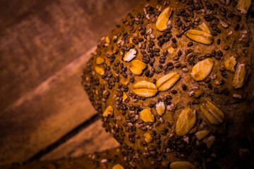 Freshly baked wholemeal rolls - close-up shot - food photography