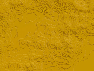 3D rendered abstract yellow topographic contour.