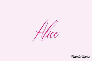 Alice.-Female Name Typography Text On Pink Background
