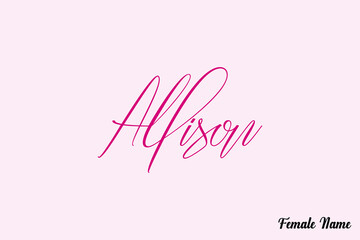 Allison-Female Name Typography Text On Pink Background