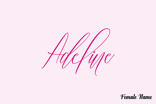  Adeline-Female Name Typography Text On Pink Background