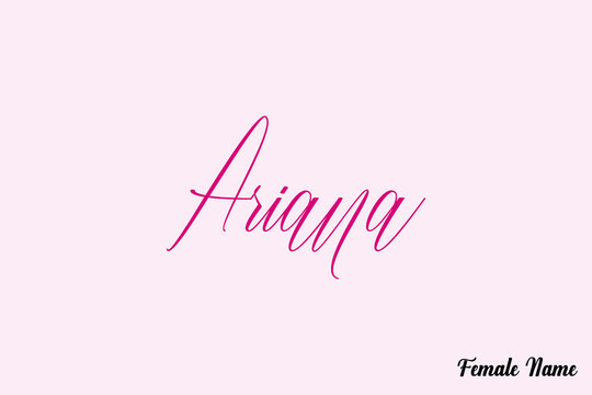 Ariana-Female Name Typography Text On Pink Background