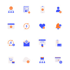 Internet social media icons. flat design style minimal vector illustration.