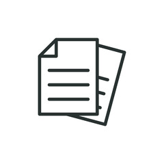 Document line icon. Simple outline style. Note, information, paper, sheet, pictogram, contract, copy concept. Page file, list text vector illustration isolated for web design. EPS 10.
