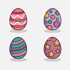 flat cartoon easter day egg collection. easter day ellement decoration 