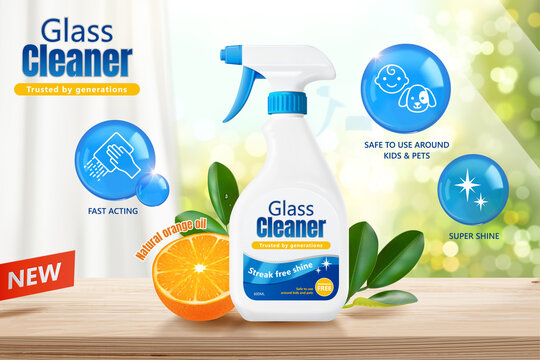 Glass cleaner ad template