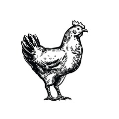 chicken breeding. animal husbandry. livestock. vector sketch on a white background