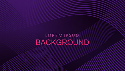 Wavy abstract design with a gradient of purple color, thin intertwined lines