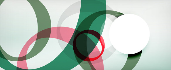 Obraz premium Ring geometric shapes, o letter repetition wallpaper. Abstract background for business or technology presentations, internet posters or web brochure covers