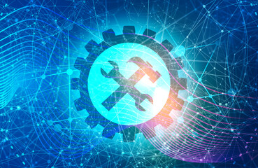 Molecule and communication background.. Lines with dots connected backdrop