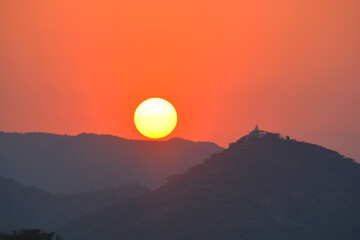 sunset in the mountains