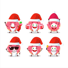 Santa Claus emoticons with strawberry donut cartoon character